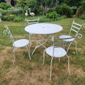 Frans brocant witte bistroset