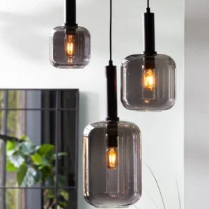 Hanglamp Lekar Light & Living Rond 7 bulbs Smoke