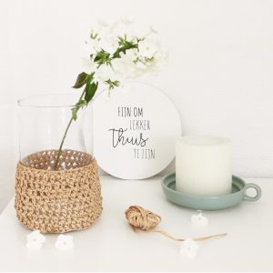 #39 Losse Box | Haak een windlicht van glas met natuurlijk raffia garen