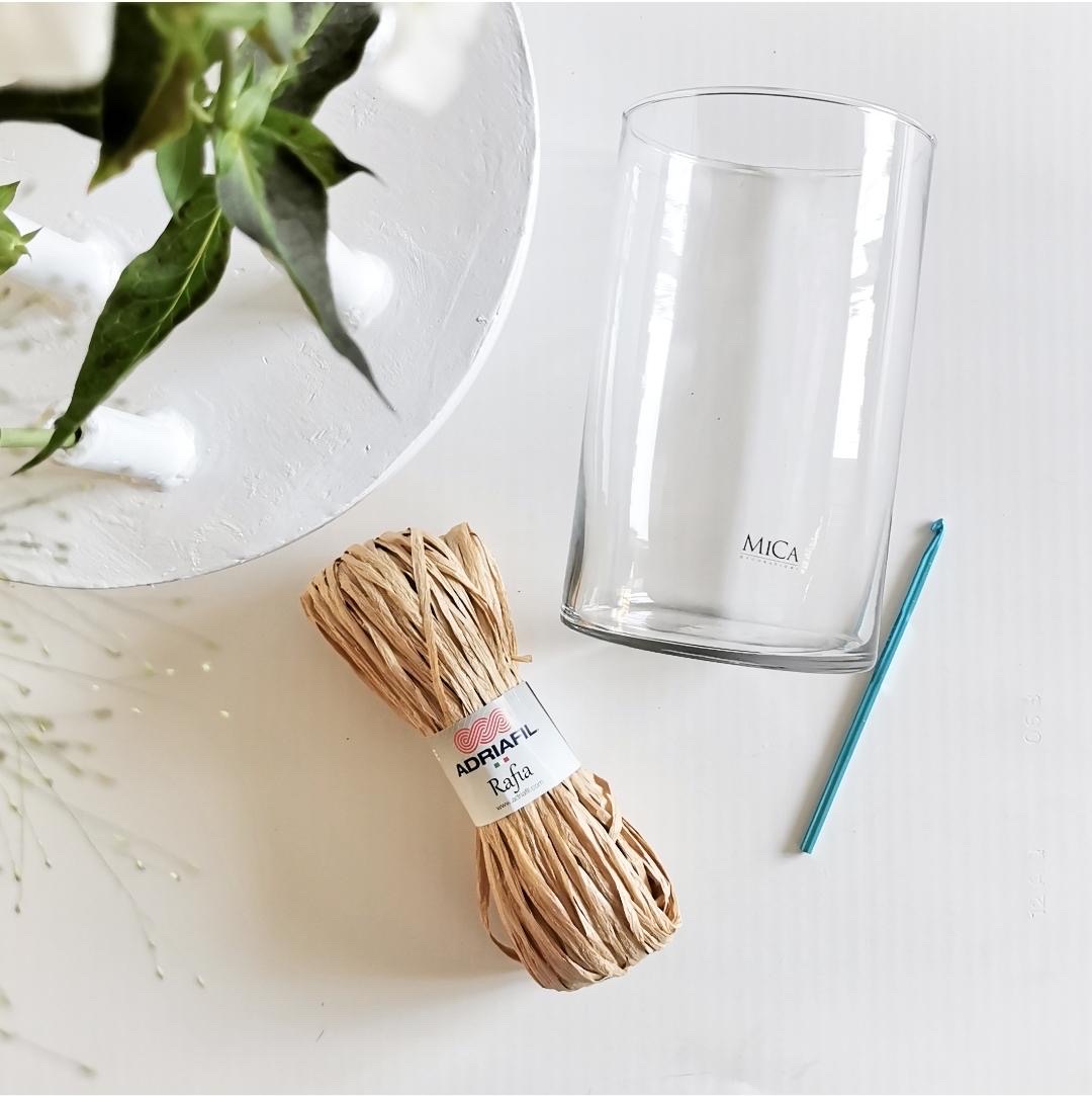 #39 Losse Box | Haak een windlicht van glas met natuurlijk raffia garen - Afbeelding 4