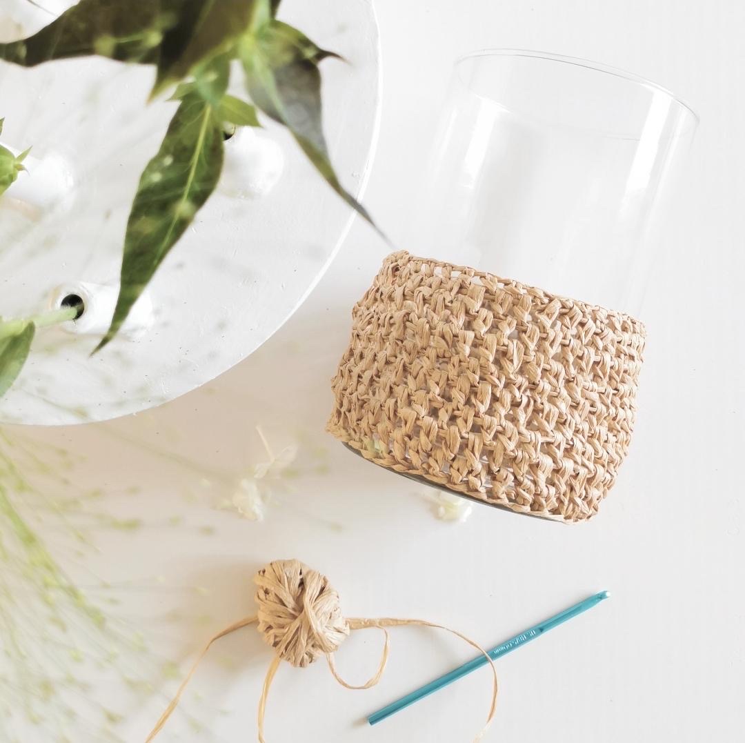 #39 Losse Box | Haak een windlicht van glas met natuurlijk raffia garen - Afbeelding 3
