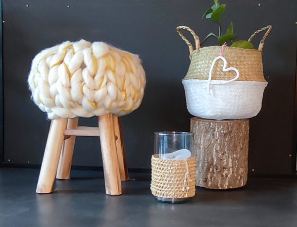 #01 Losse Box | Maak een houten krukje met gebreide lontwol - Afbeelding 4