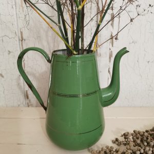 Groene emaillen Reseda koffiepot
