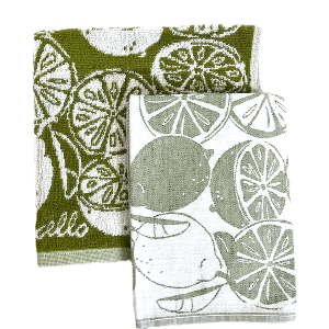 Keukendoek en theedoek Limoncello groen