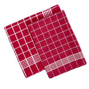 Keukendoek en theedoek rood ruit