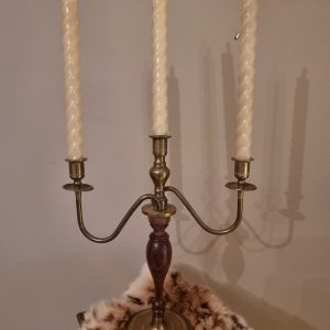 bronskleurige metalen brocante kandelaar